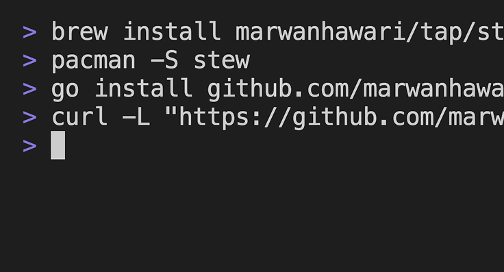 Image of stew install methods